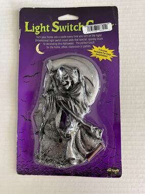 HALLOWEEN GOTHIC GRIM REAPER LIGHT SWITCH COVER HAUNTED HOUSE PROP KB103